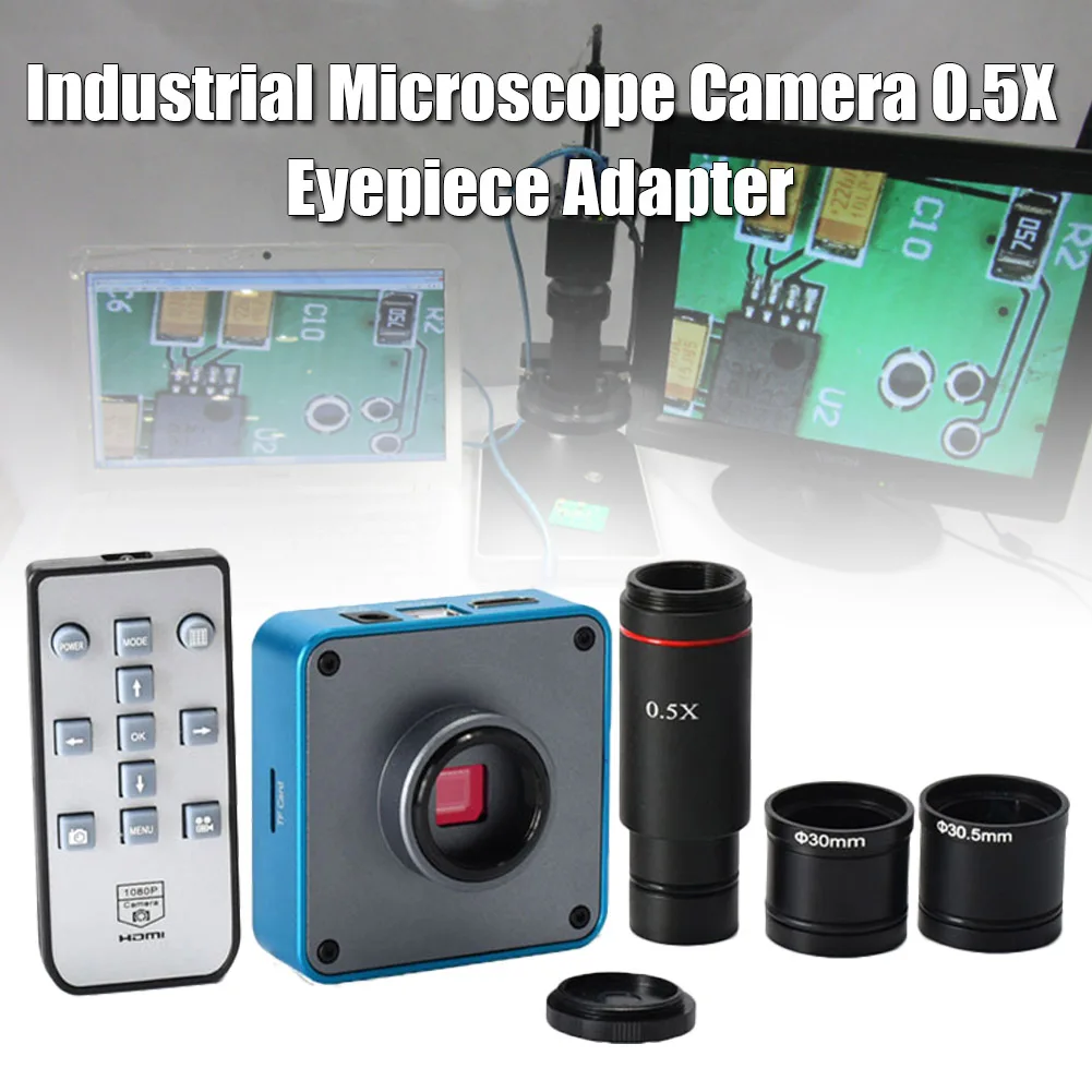 

34MP 1080P HDMI USB Camera Industrial Microscope Electronic 0.5X Eyepiece Adapter Digital for Cameras Phone Repair Best
