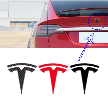 

Logo For Tesla model 3 Front Logo Accessories Carbon Fiber ABS Model3 Car Front Rear Sticker Accessories For Tesla Logo
