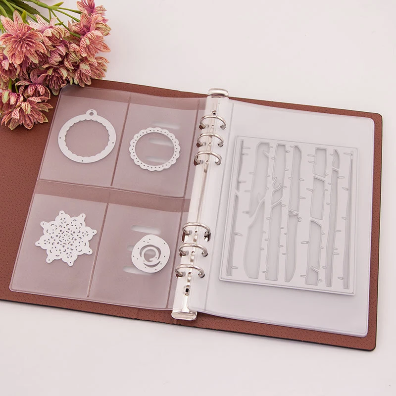 

Template Holder Collections Synthetic Leather Cutting Dies Seal Transparent Stamps Stencil Storage Book DIY Scrapbooking