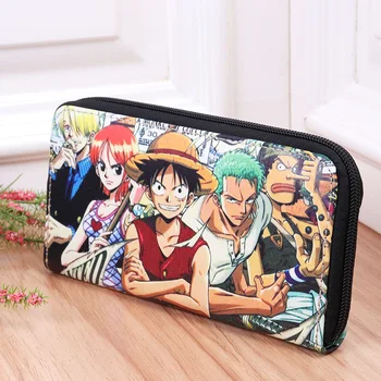 

One Piece Cartoon Series Wallet PU Leather Long Purse Famous Brand Designer Clutch Wallet Men Quality Teenagers Purse