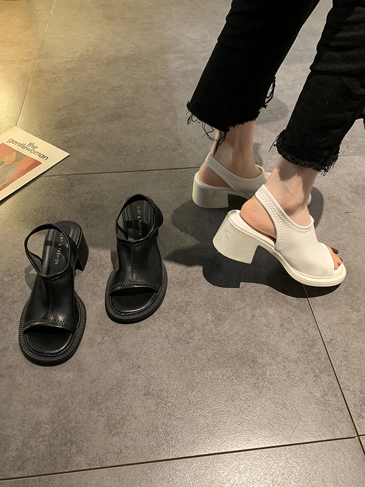 Alpargatas de tacón transparente para mujer, sandalias que combinan con todo, traje medio de plataforma, Punta abierta, color Beige, novedad verano, 2022|Sandalias de mujer| - AliExpress