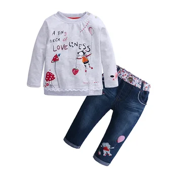 

Kids Girl Clothing Suits Autumn Casual Baby Girl Clothes Sets Children Suit Sweatshirts+jeans Spring Baby Girl Set