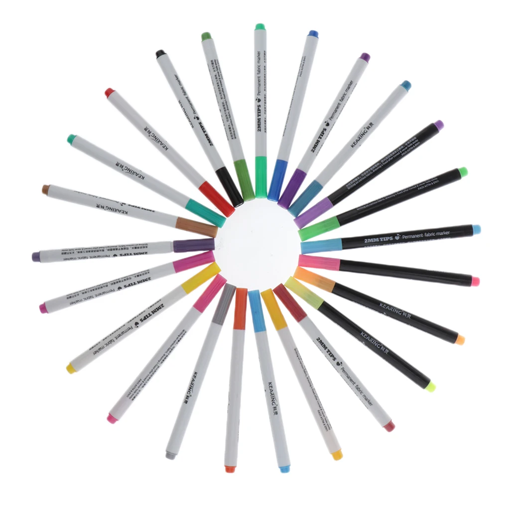 20Colors Paint Marker Pens Set Non-Toxic Waterproof DIY Clothes Craft Painting