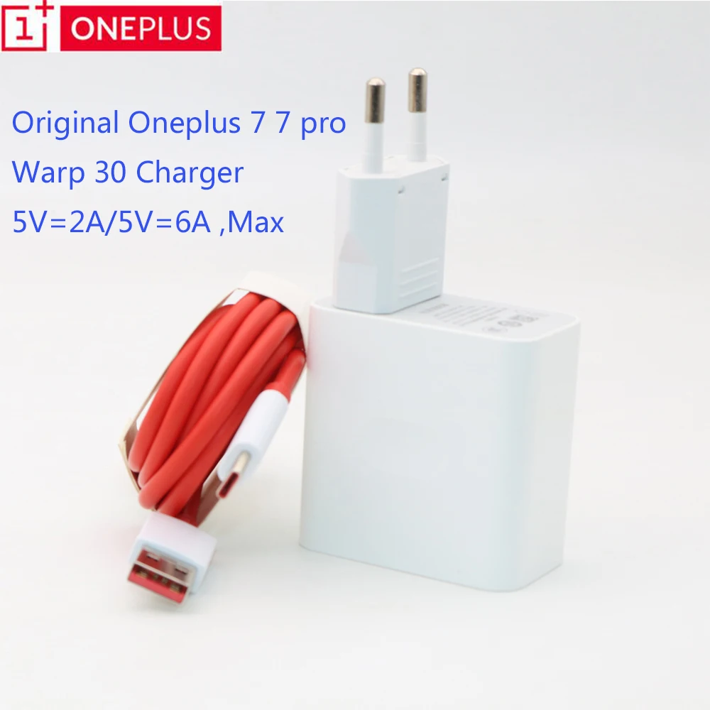 

Original OnePlus Warp Charge 30 Power Adapter Warp 30W US Charger 5V6A MAX Type C USB Cable Quick Charge 30W For OnePlus 7 Pro
