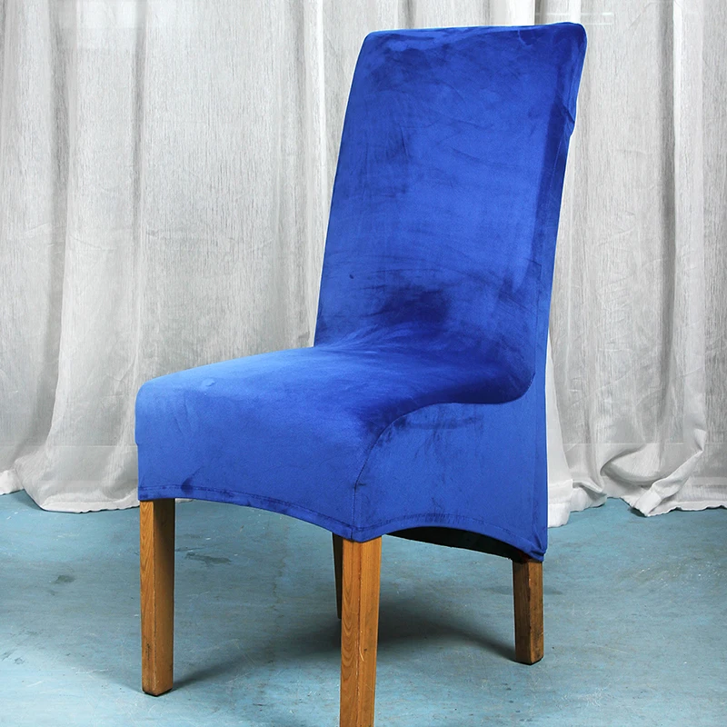 style13 Solid Color Kitchen Dining Chair Cover Spandex Office Chair Slipcover Velvet Plush Strench Chair Cover Hotel Party Banquet Decor - Цвет: style13