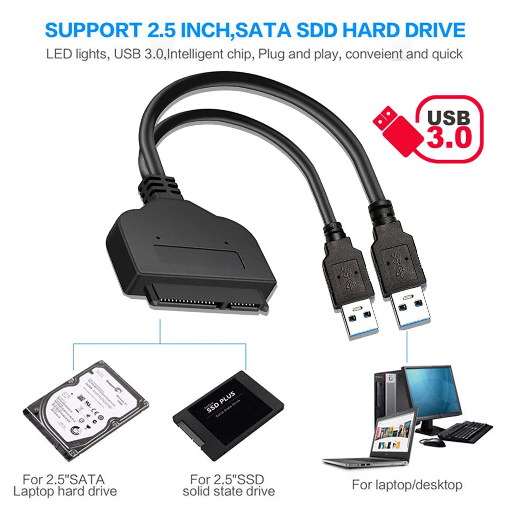 USB 3,0 a SATA 22pin disco duro SSD de 2,5 кабель адаптер