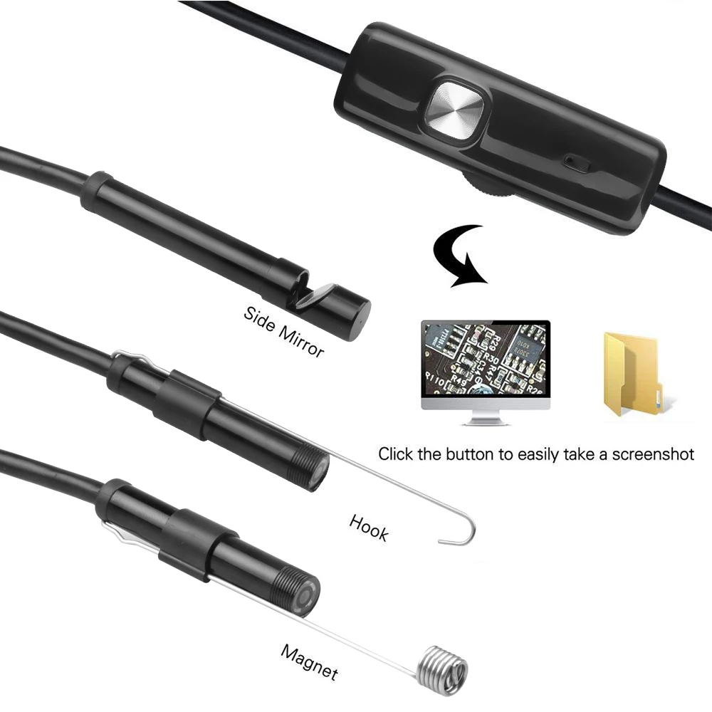 Endoscope Camera Waterproof Mini USB industrial Endoscope Camera 7mm Adjustable Wire Inspection Borescope for Smartphone inspection camera mini endoscope camera
