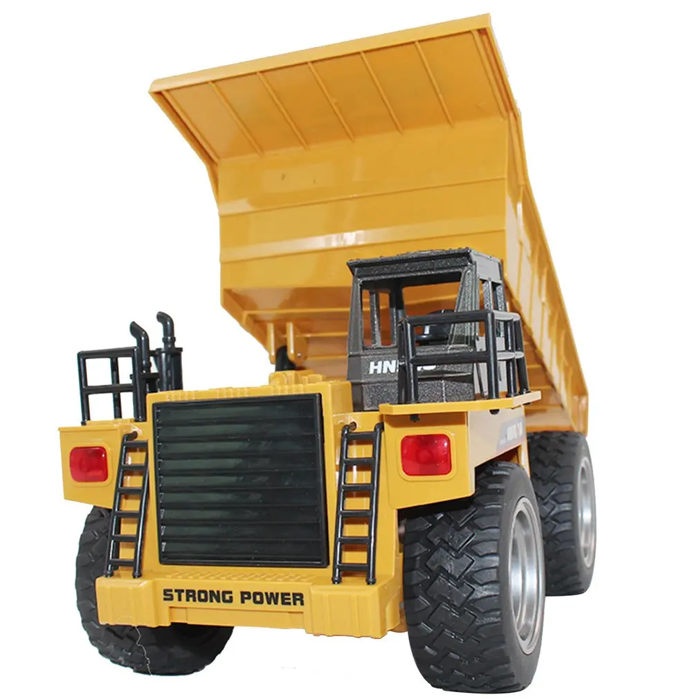 

1540 1:18 6CH Die-Cast Alloy Remote Control Dump Truck Engineering Truck Static Model Caterpillar Wheel Kids Educational Toy