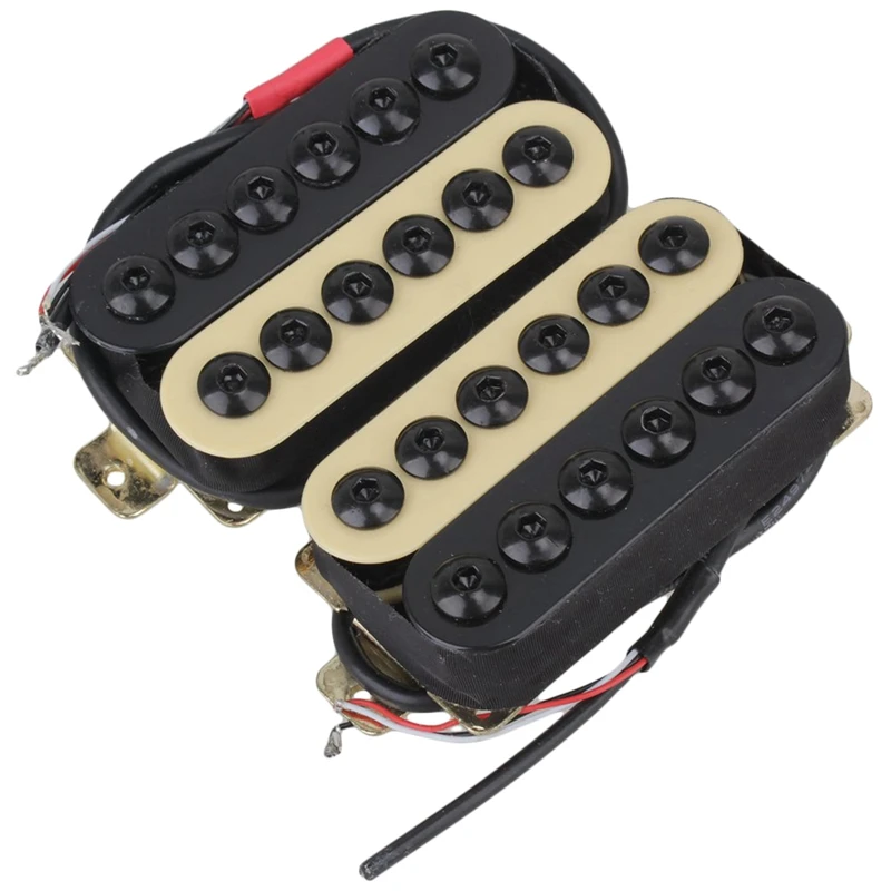 2Pcs Guitar Pickup Humbucker Double Coil Bridge Neck Pickups For Punk And Heavy Metal Rock Black And Yellow