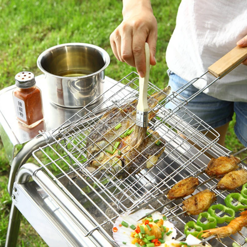 2 предмета/партия щетины кисточки для смазывания с масло для деревянных ручек соус барбекю щетка для гриля барбекю аксессуары