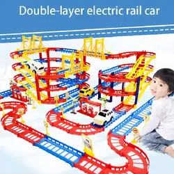 Электрическая авторама рельсовая цепь voiture игрушки набор автоматический гоночный трек наука и образование игрушки для детей гоночные