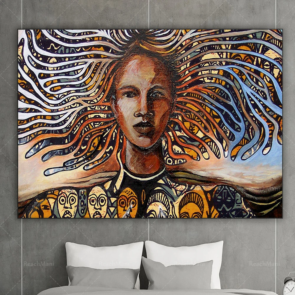 

African American Black Art | Pop Art African Woman Art Boho Wall Decoration | Modern Home Decoration Poster