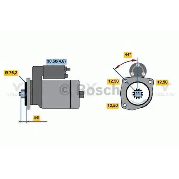 0001123028 bosch стартер 12v, 1.7kw