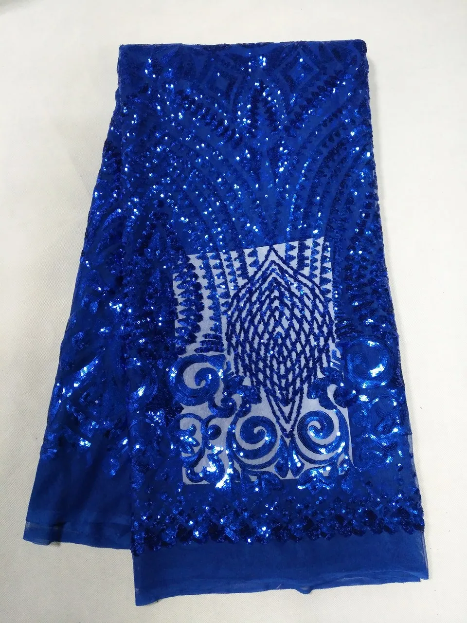 Африканская кружевная ткань, высокое качество, кружевная ткань, французские блестки, сетчатый шнур, Тюлевая ткань, нигерийские кружева для свадебного платья JL919 - Цвет: As Picture