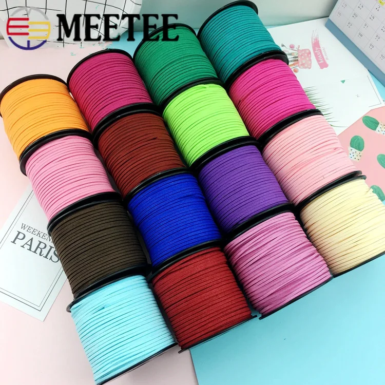 90M/1roll Meetee Colorful Suede Leather Rope DIY Tassel Jewelry Handmade Bracelet Accessories Handbag Sewing Woven Material Cord | Дом и сад