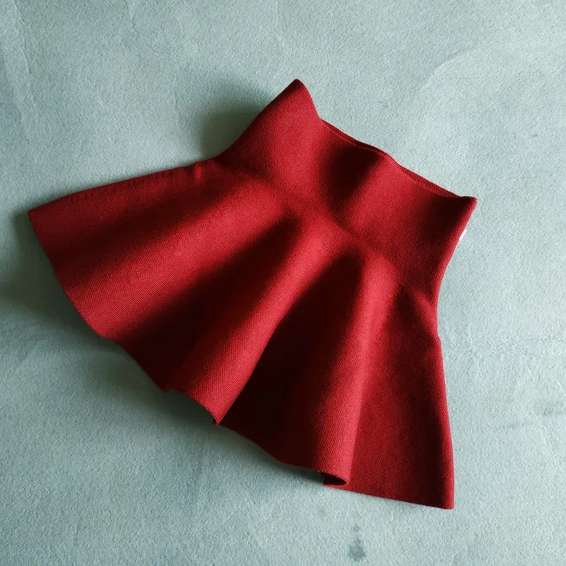 DE PEACH Winter Infant Baby Girls Tutu Skirt Children Fashion Mini Pleated Knitted Skirts Toddler Kids Clothes Autumn 2-10Years 6