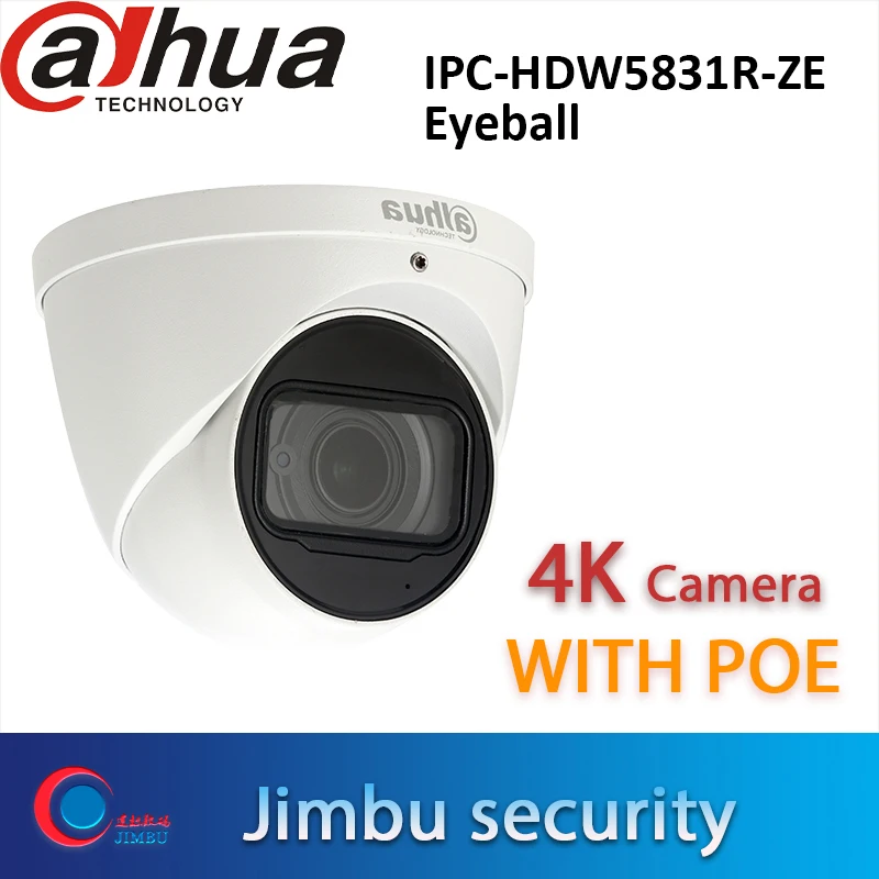 Ip-камера Dahua 8MP IPC-HDW5831R-ZE 4K WDR IR50m Eyeball IP67 POE 2,7 мм ~ 12 мм Моторизованный объектив Встроенный микрофон Micro SD слот 128 ГБ