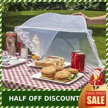 Защитная сетка для еды, зонтик, складной, для барбекю, для пикника, для патио, сетка от насекомых, мух, комаров