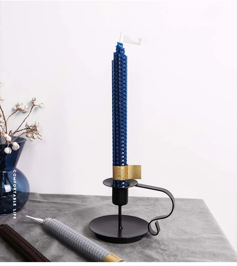 

1pc Wrought Iron Taper Candle Holder Iron Candle Holders Matte Black candlestick holder Home or wedding decoration