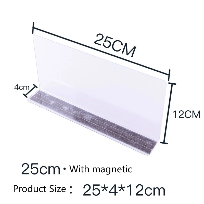 

L-shape Commodities Separator Divider Merchandise Guard Strip Supermarket Shelf PVC Magnetic Clear Shelf Divider