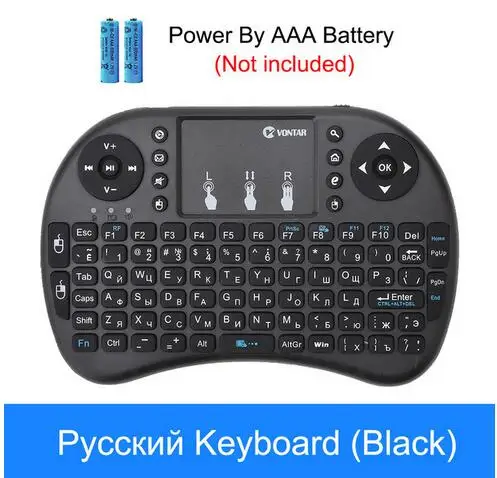 I8 Клавиатура 2,4 ГГц Беспроводная клавиатура с тачпадом Fly Air mouse пульт дистанционного управления для Android 9,0 tv BOX HK1 max h96 max x88 Pro - Цвет: Черный