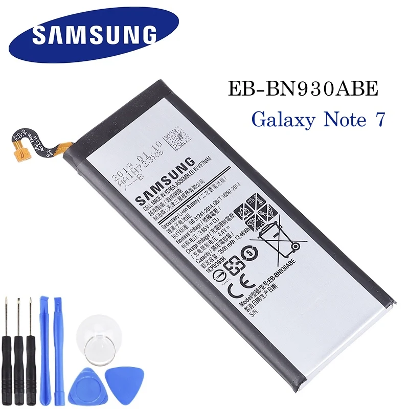 Сменный аккумулятор EB-BN930ABE для samsung Galaxy Note 7 телефон Перезаряжаемый Аккумулятор Akku 3500 мАч+ Бесплатные инструменты