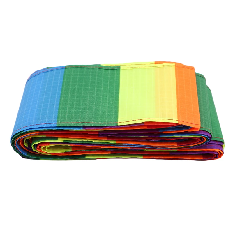 Colorful Rainbow Kite Long Tail Polyester Outdoor Kites Flying Toys For Children Kids Stunt Surf Kite With Control Bar and Line