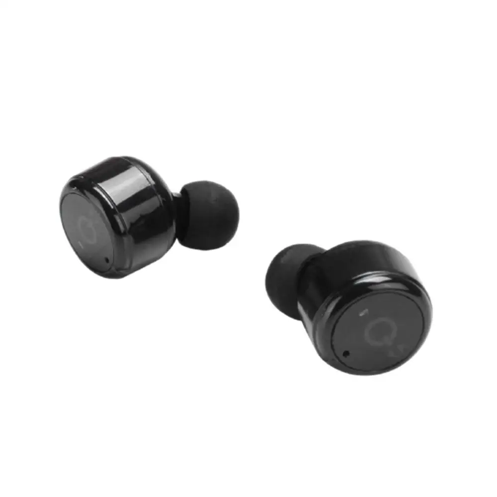 Black Маленький размер X2T мини невидимый беспроводной Bluetooth наушники Спорт Бег стерео Бас Наушники с зарядным чехлом чехол - Color: Black