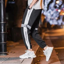 Уличная одежда, весенние мужские штаны для бега, хип-хоп мода, осенняя уличная одежда, светоотражающие штаны-шаровары