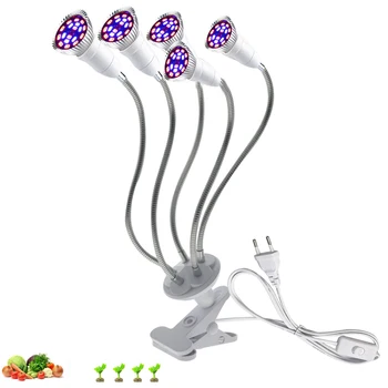 

LED Grow Light Full Spectrum Hydroponic Plant Desk Flexible Clip Lamp EU/US Plug Greenhouse Grow box Plants Lighting Lamps