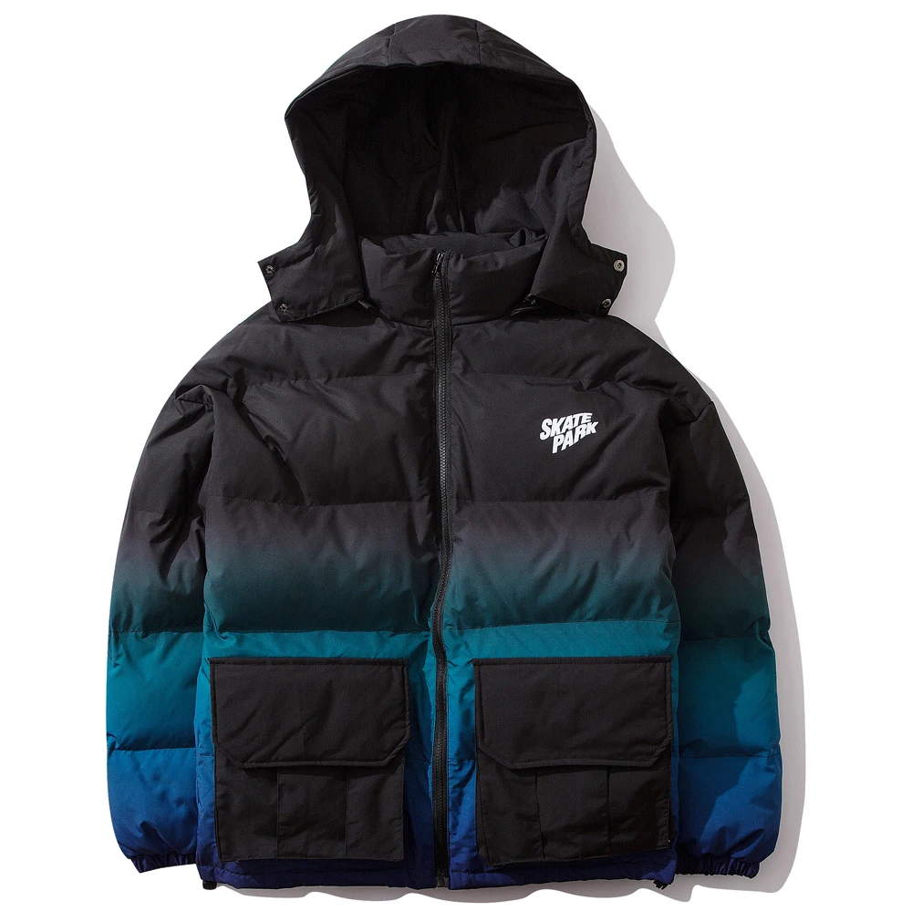 OSCN7 Retro Oversize Contrast Color Padded Jackets Men Japanese Streetwear Loose Casual Women Parkas Jackets Coat 6088