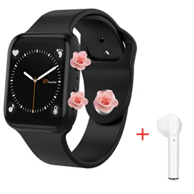 black add headset IWO9 Смарт часы серии 4 44 мм с gps Спорт монитор сердечного ритма Smartwatch для iOS iPhone Android телефон часы - Цвет: black add headset