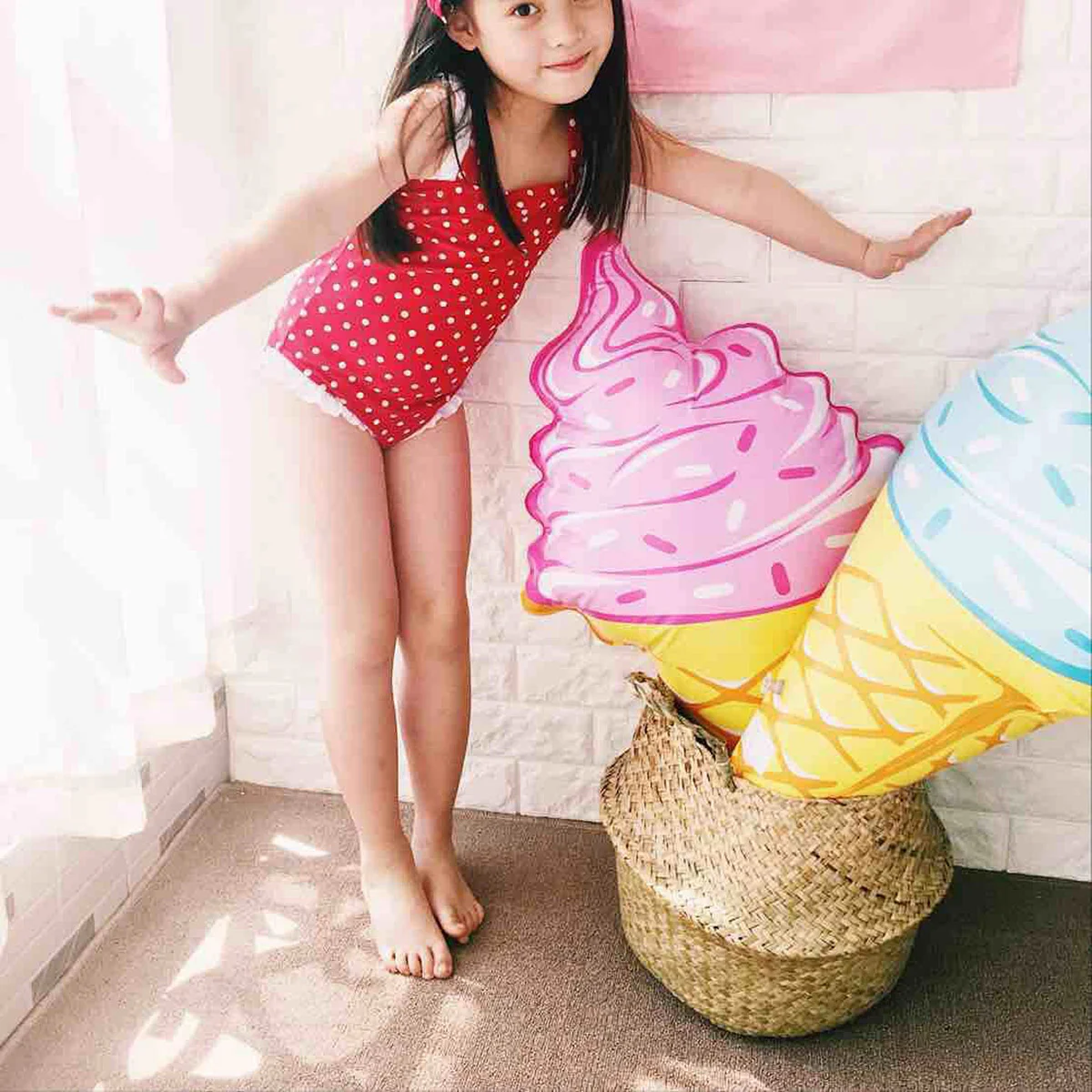 3pcs Inflatable Ice Cream Summer Funny PVC Swim Ring Swimming Toy Pool Toys 