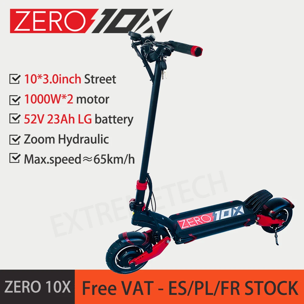 ZERO10X Electric Scooter 52V 23Ah ZERO 10X ZOOM Hydraulic Brake Skateboard  Foldable Adult Powerful 10inch|Electric Scooters| - AliExpress