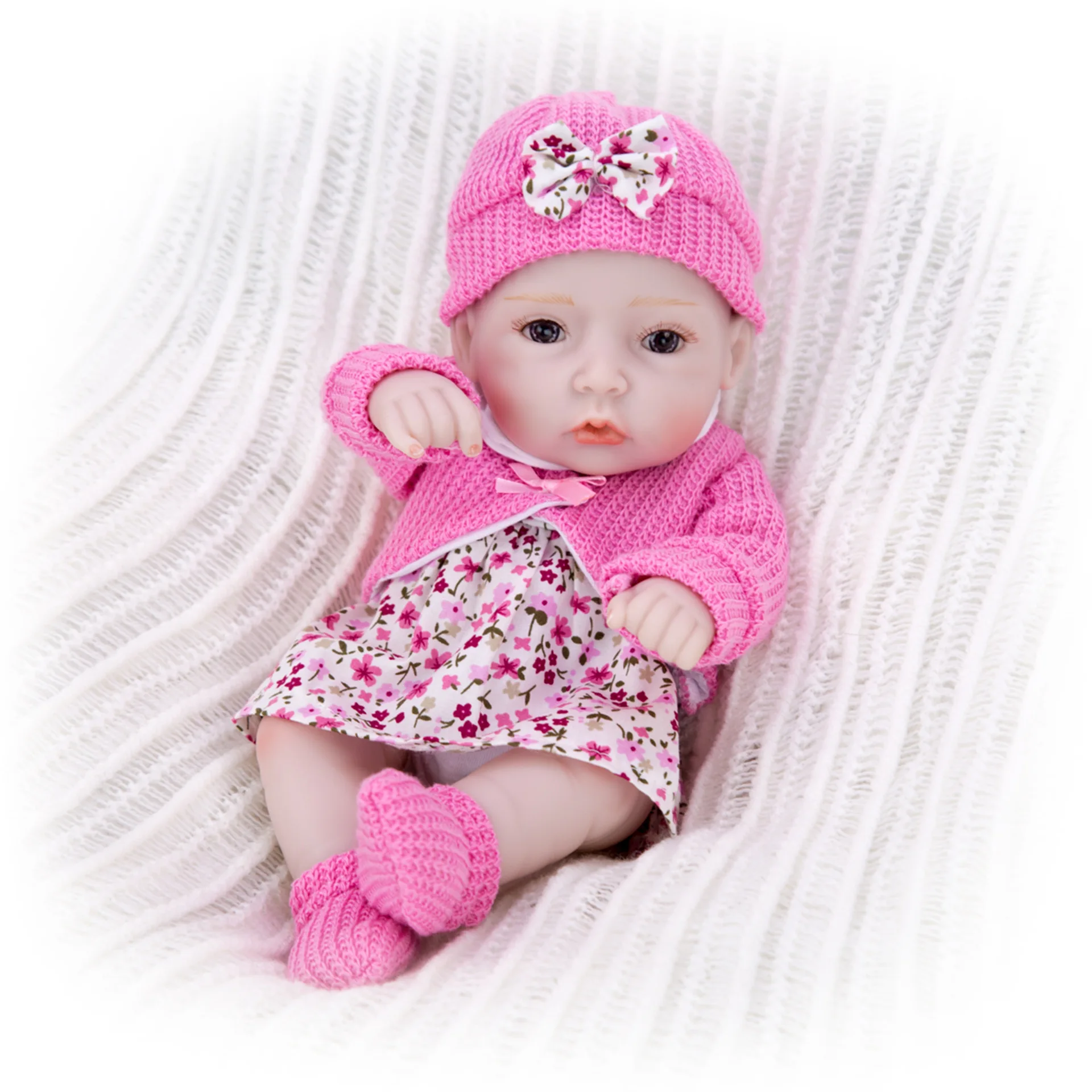  Keiumi Hot Selling 11-Inch Reborn Baby Doll Full Rubber Mini Model Infant Children Early Education 