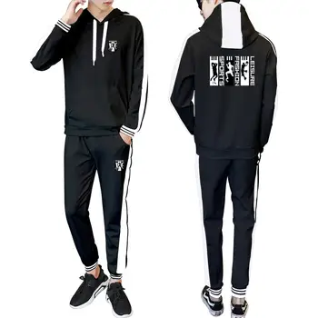 

Ball sports icon 2020 new spring and autumn fashion hooded stitching air layer youth suit fashion sports leisure trend suit