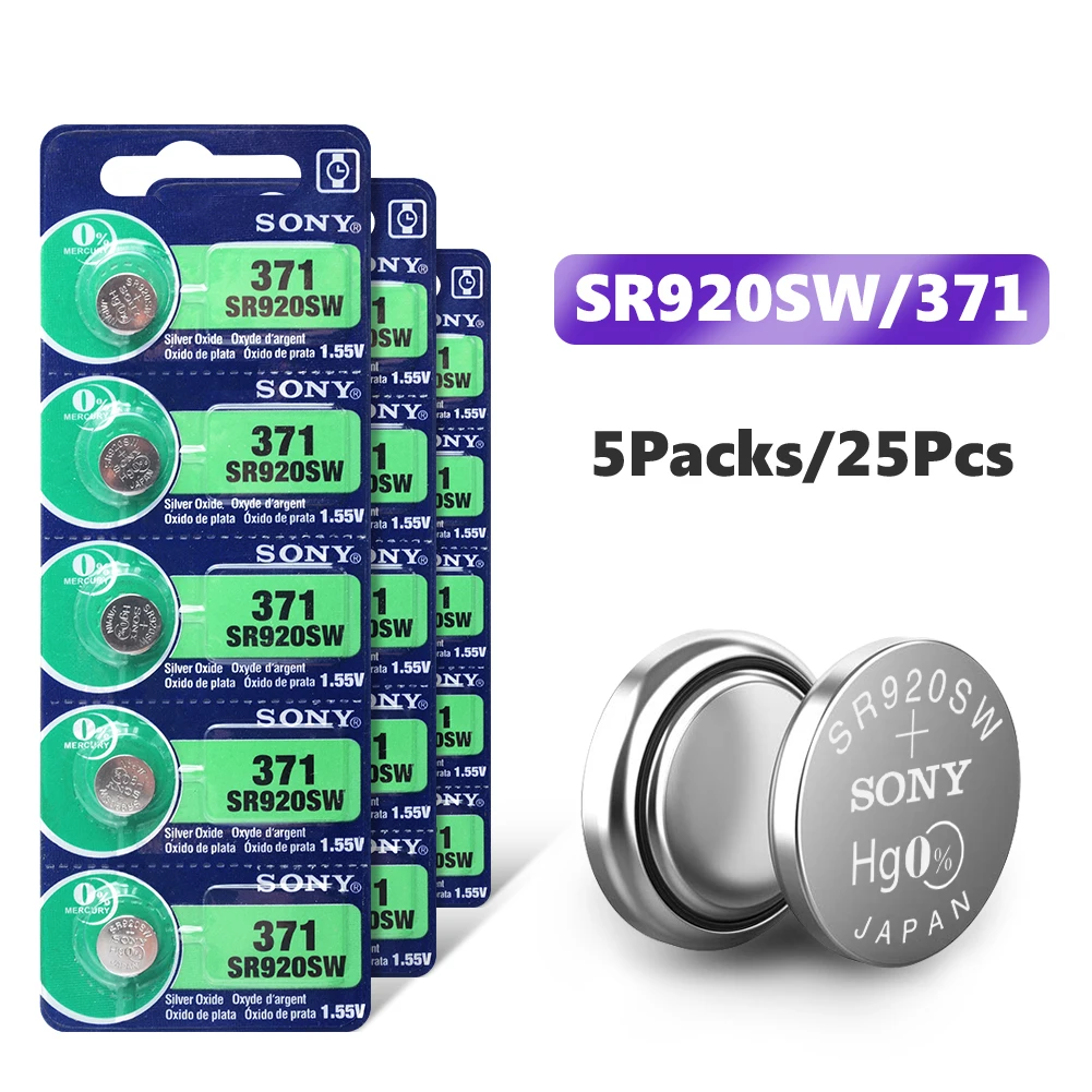 25 шт. для sony AG6 SR920 SR920SW 371 370 SR69 605 SP371 оксид серебра 1,55 в батарея кнопка сотовый часы батареи ремонт аксессуары