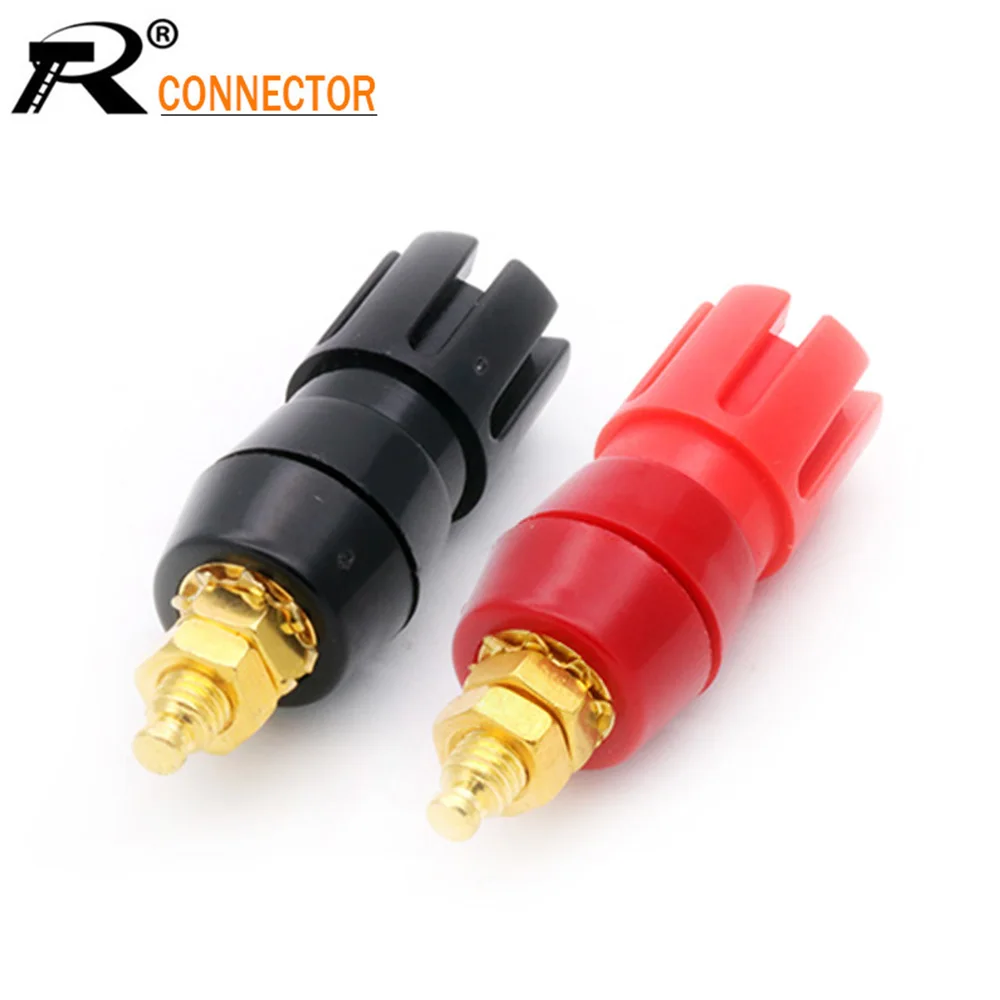 Gold Plated Copper adaptor 2PCS Large Current Amplifier Audio Terminal 4mm Banana Socket Brass Binding Post Connector | Обустройство