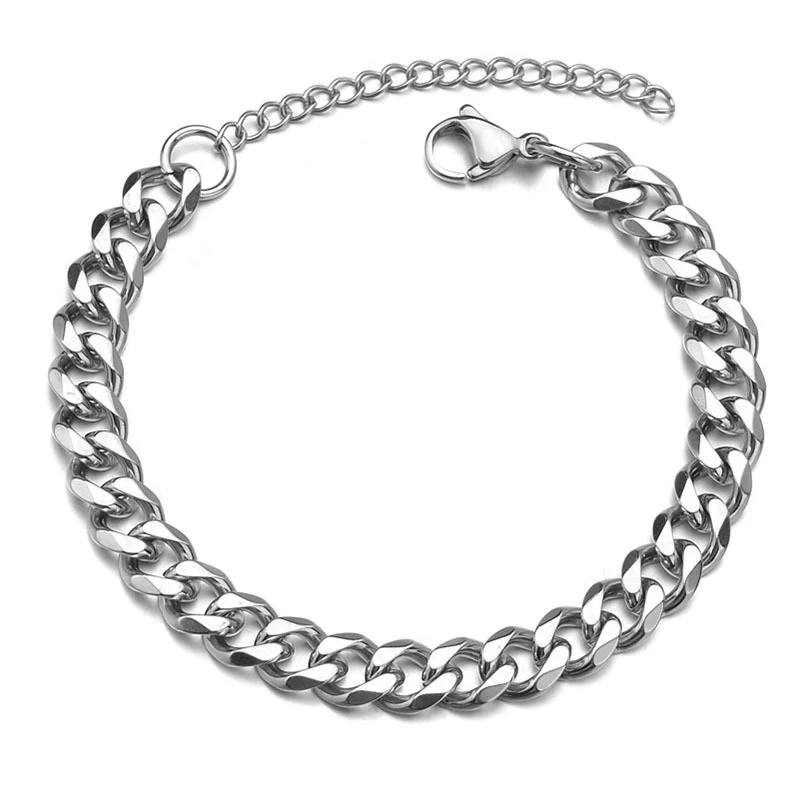 Chain Bracelet Stainless Steel Bracelets Stainless Steel Jewelry Polished Stainless Steel Bracelet For Men Women 3/5/7/9mm