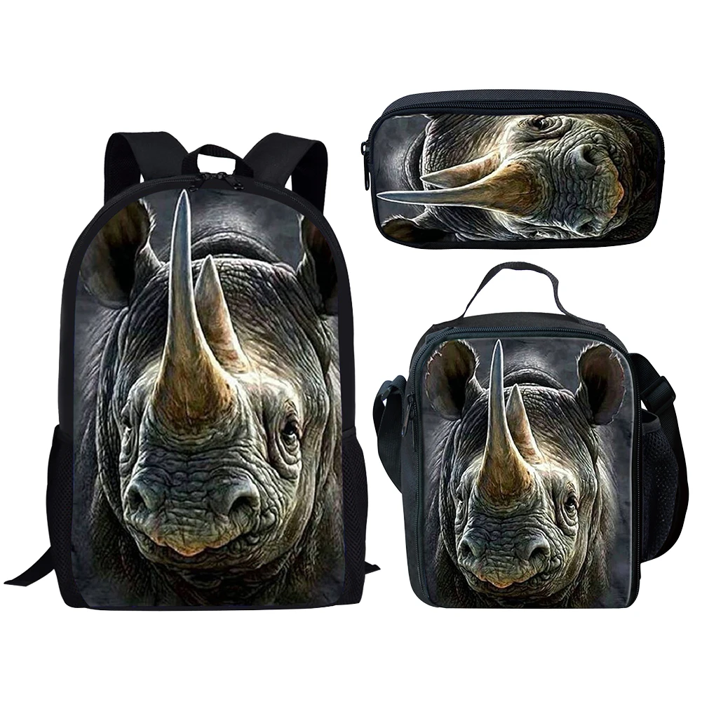 Children's Bags 2021 New Kawaii Backpack Cartoon Kindergarten Cute Rhinoceros For Girls Boys Baby Small School Bag