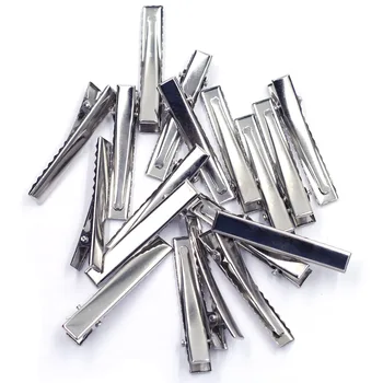 

50Pcs Silver Tone Alligator Hair Clips Prong Barrettes Jewelry Findings Charms Wholesale 46x8mm