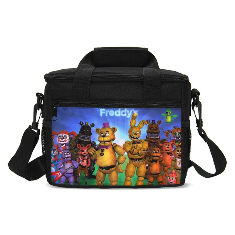 Игра Five Nights At Freddy's Bento сумка для еды Водонепроницаемая Подростковая изоляция для мальчиков большие полосы термо сумка для пикника - Цвет: Небесно-голубой