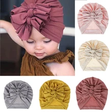 Хлопковая детская шапка с бантами, шапка для новорожденного, шапка для маленькой девочки на зиму и осень, детская шапка для маленьких девочек, шляпа-шлем Enfant