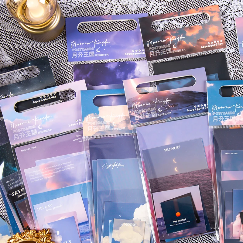 Yoofun 8 wzorów podkładki Memo Pack chmury zachód słońca Galaxy luźne liście notatki ścienne Bullet Journaling Scrapbooking To zrobić List