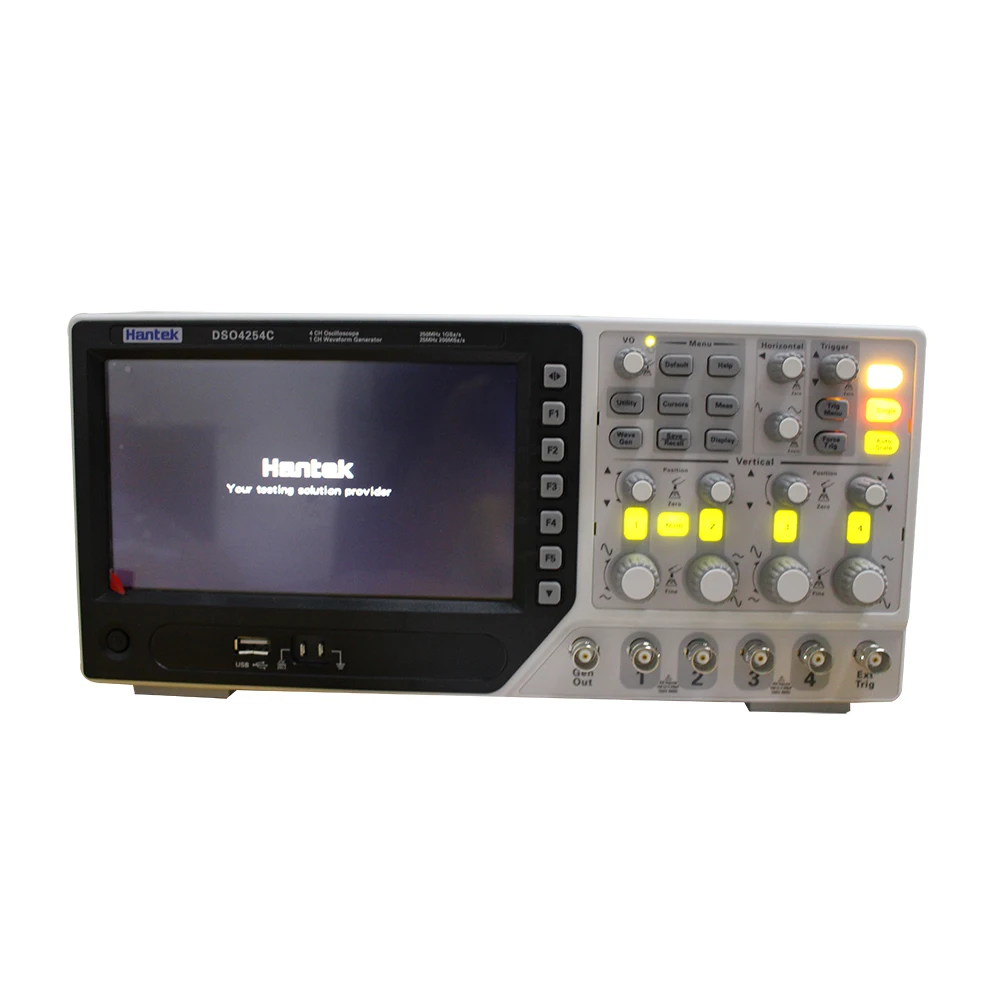 Hantek официальный цифровой осциллограф DSO4254C 4 канала 250 МГц ЖК дисплея компьютера портативный USB осциллографы+ EXT+ DVM+ Функция автоматического диапазона
