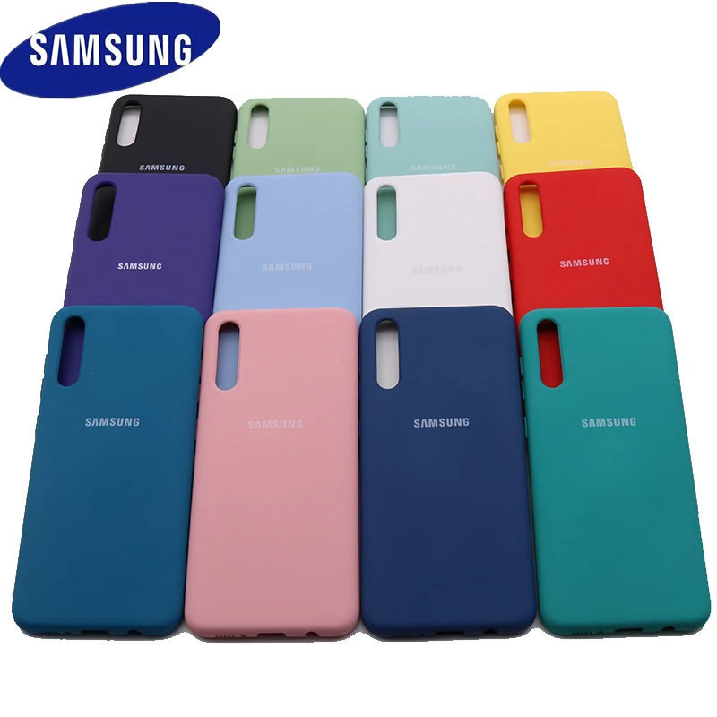 Оригинальный чехол для Samsung Galaxy A10 A30 A40 A50 A70 A80 A90 из жидкого силикона шелковистая