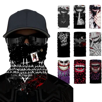 

Hot 3D Printing Breathable Motorcycle Face Shield Mask Clown Neck Balaclava Headband Anti-pollution Cycling Ski Scarf Men Women