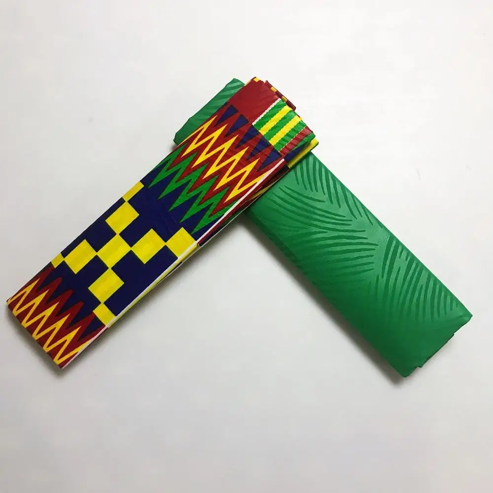 4 ярда полиэстер Анкара восковая ткань тиснение Chitenge Ghana Kente печатная восковая ткань Африканская Kitenge принт восковая ткань AW30 - Цвет: 1