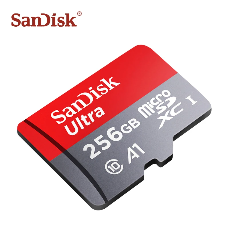 Двойной Флеш-накопитель SanDisk A1 Class 10 карта памяти micro sd 256 ГБ 200 ГБ 98 МБ/с. micro sd 128 ГБ tf card 64 Гб оперативной памяти, 32 Гб встроенной памяти, 16 Гб флэш-памяти мини-карты Бесплатный адаптер