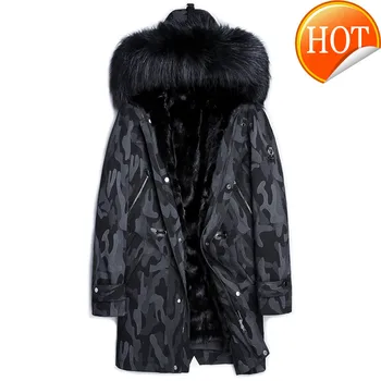 Kaufen Pelz 2020 Echt Mantel MĂ€nner Real Nerz Liner Fuchs Pelz Kragen Mit Kapuze Echtpelz Parka Plus GröĂe Winter Jacke MĂ€nner Casaco 3477 YY862